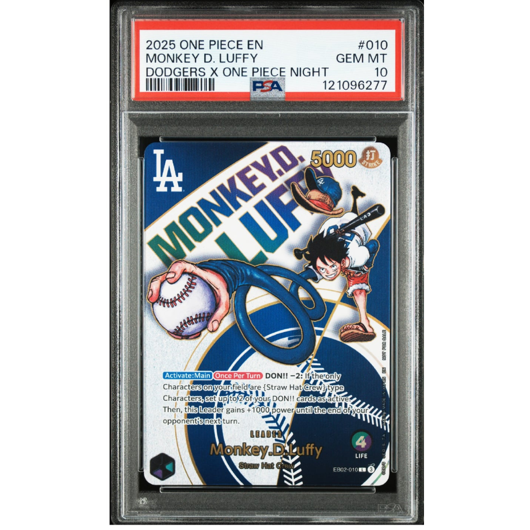Monkey.D.Luffy (Dodgers) EB02-010 [PSA10]
